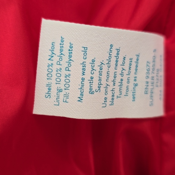 THEREABOUTS GIRLS "PACKABLE" RED WINTER COAT SIZE LARGE 14/16 - Picture 7 of 16